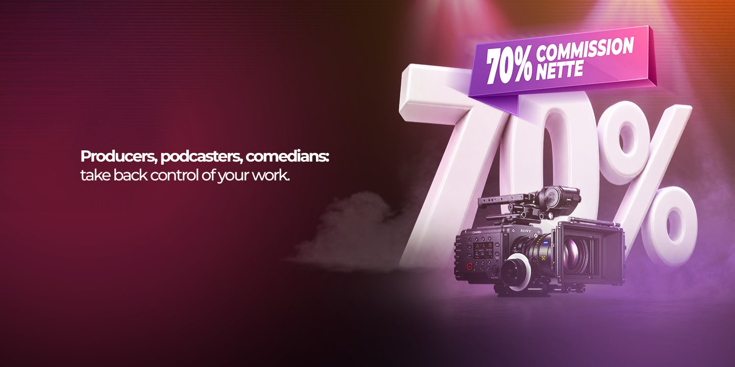 70% net commission — producers, podcasters, comedians: take back control of your work