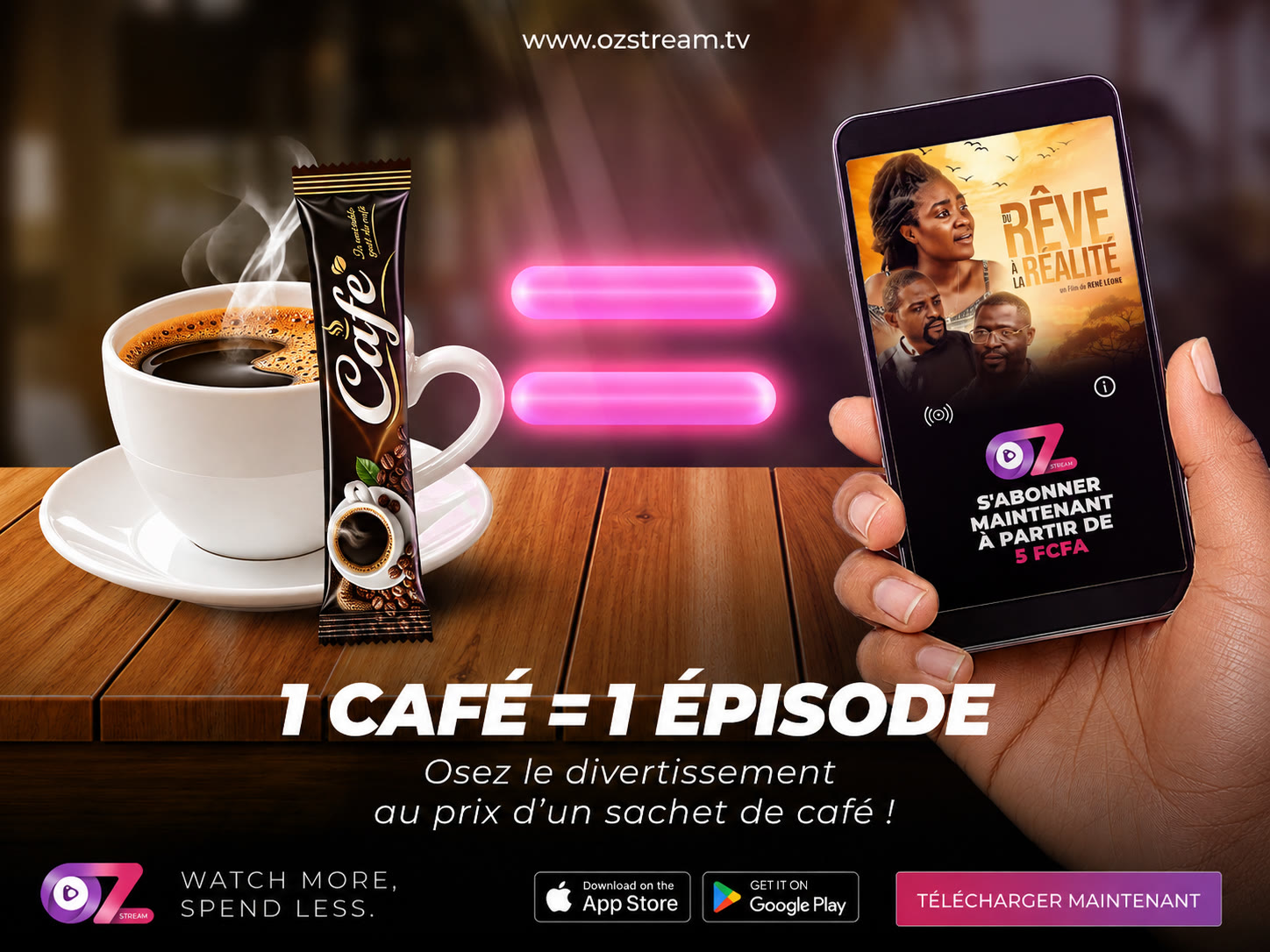 1 café = 1 épisode : osez le divertissement au prix d'un sachet de café